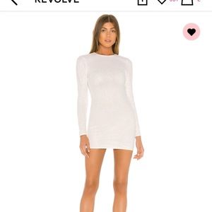 Superdown Evie Sparkle Mini Dress White Size Large Long Sleeve